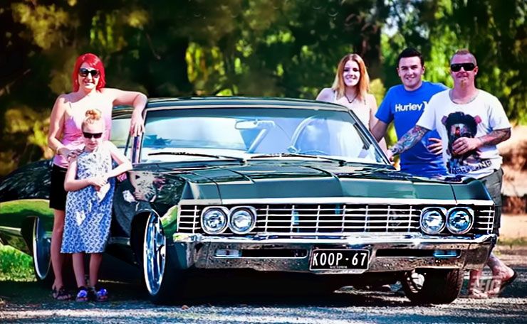 Rayan with his 1967 Chevrolet Impala and family