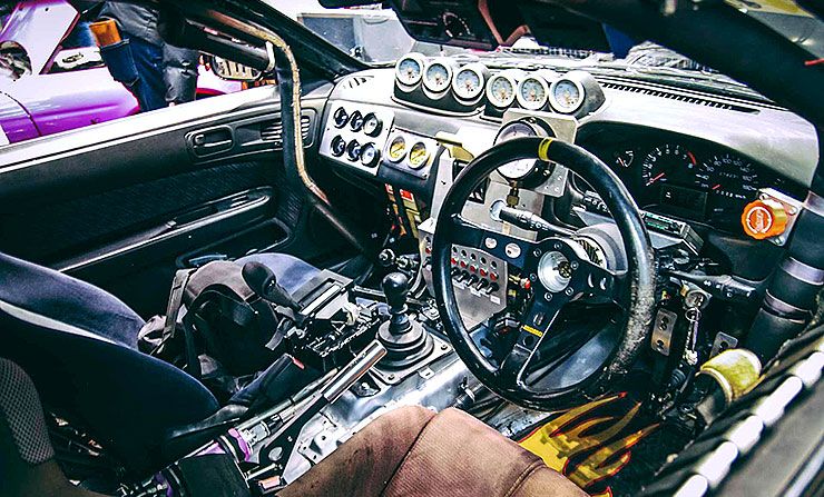 quad-turbo 2JZ Silvia by Caroline Racing interior