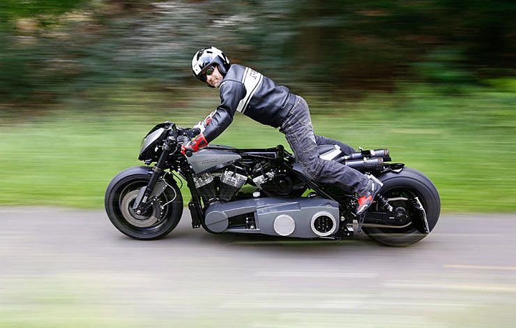 Christoph Madaus riding the TwinTrax motorbike