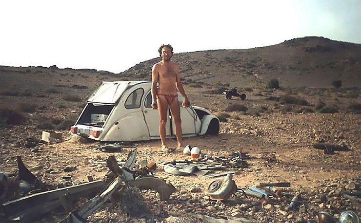 Emile Leray used broken car parts to build a motorcycle