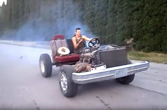Rednecks have fun with 350 Powered Go Kart