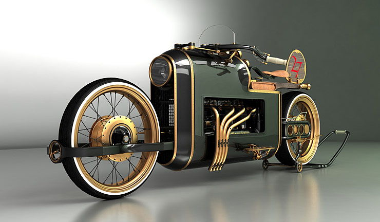 Steampunk motorcycle concept ARX-4