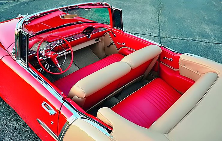 1955 Chevy Bel Air convertible interior top view