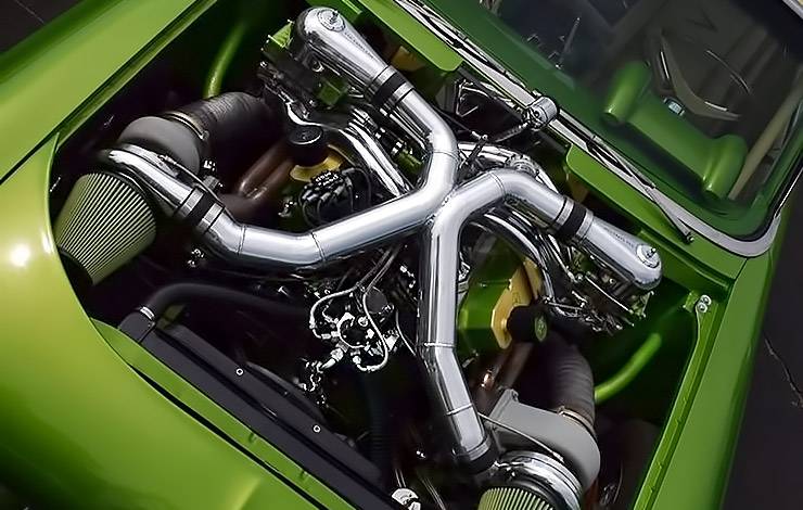 twin-turbo 700hp 496cui engine in 1961 Plimouth Belvedere