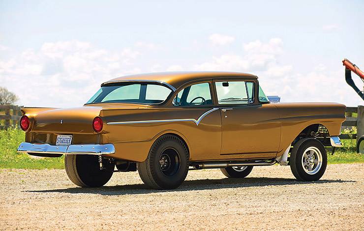 1957 Ford Custom Gasser Gold right