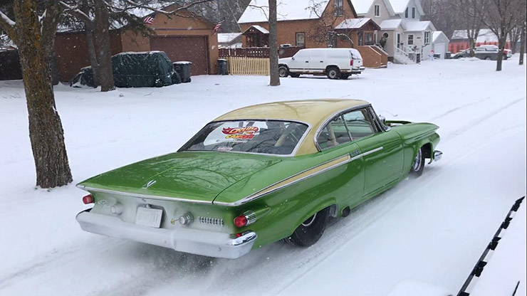 700hp Twin Turbo ’61 Plymouth Belvedere hooning in the snow