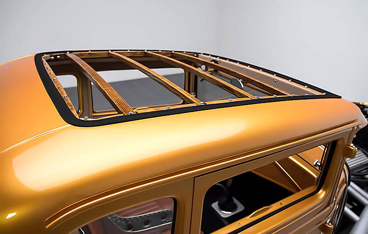 1931 Ford Model A Coupe Hot Rod wooden roof construction