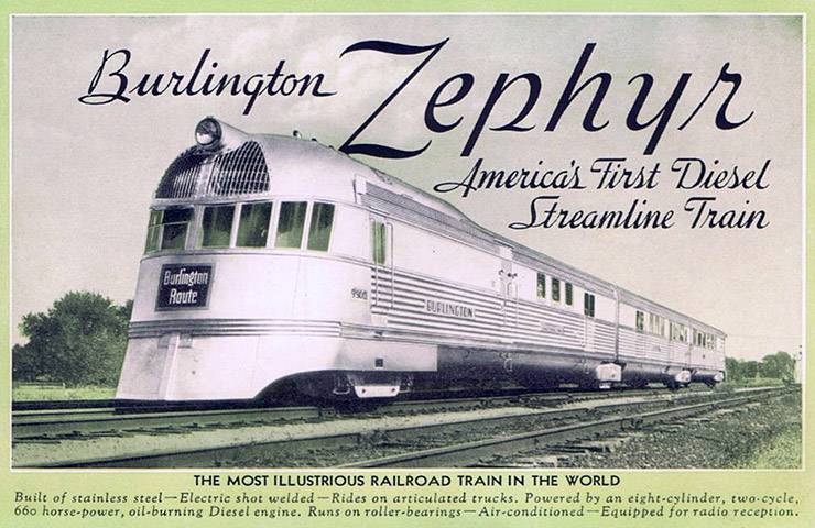 Burlington Zephyr America's first diesel Streamline train