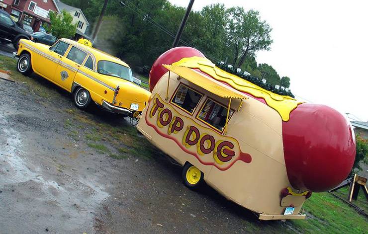 1963 Airstream trailer converted into hot dog shop in central Connecticut