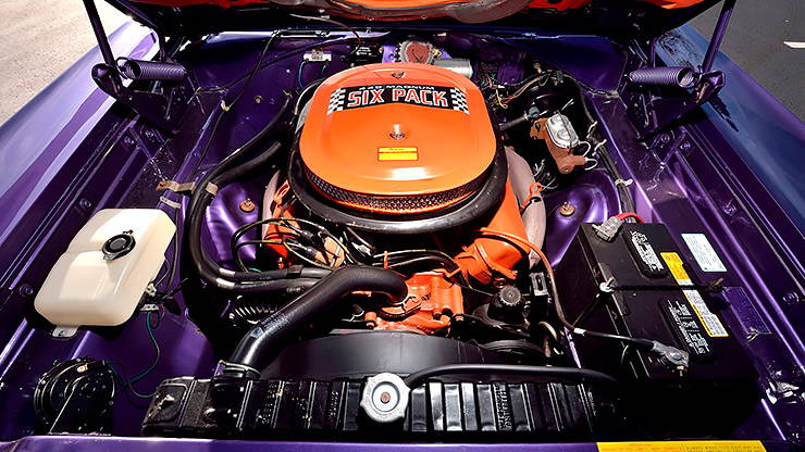 440 cubic inch Magnum Six Pack engine in 1970 Dodge Super Bee
