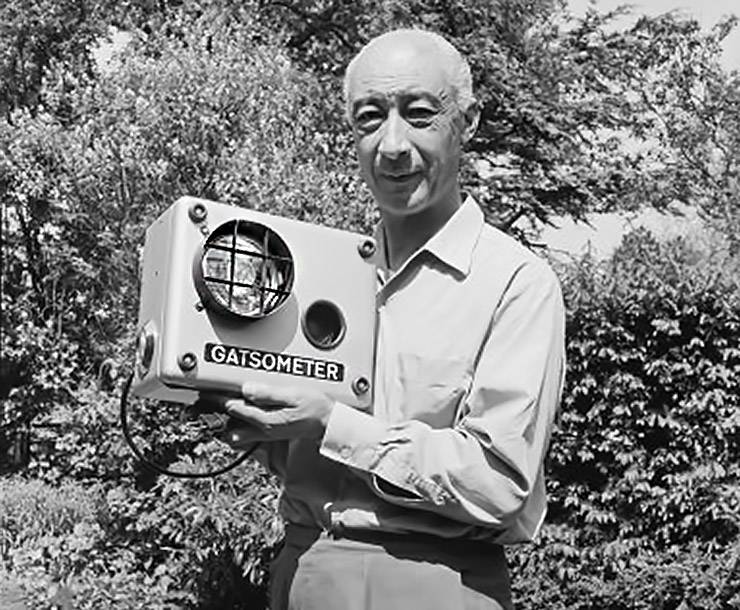 Maurice Gatsonides with his first Gatsometer