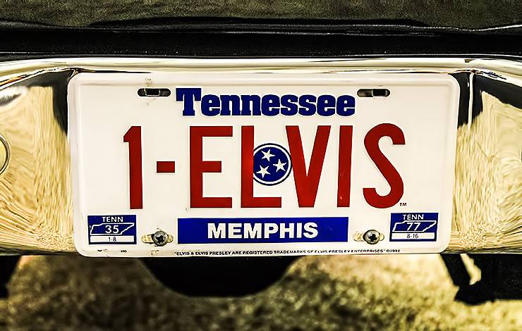 Licence plate of Elvis Presley's Ford Ranchero