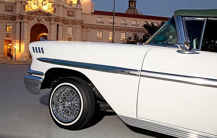 1958 Chevrolet Impala convertible lowrider truespoke wheel