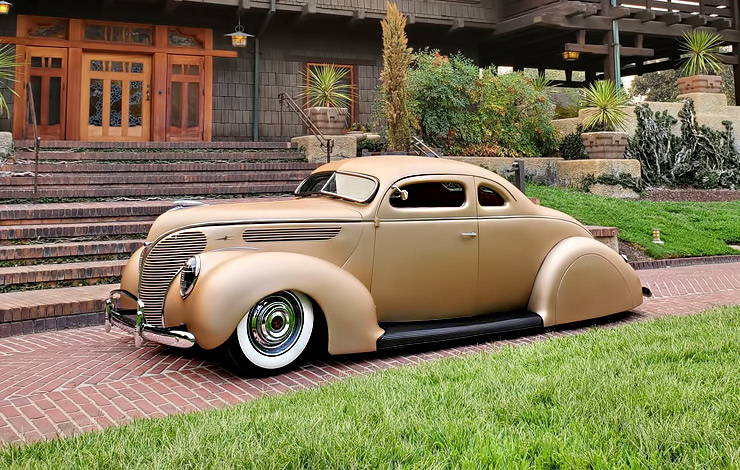 1938 Ford Deluxe Coupe front left three quarter