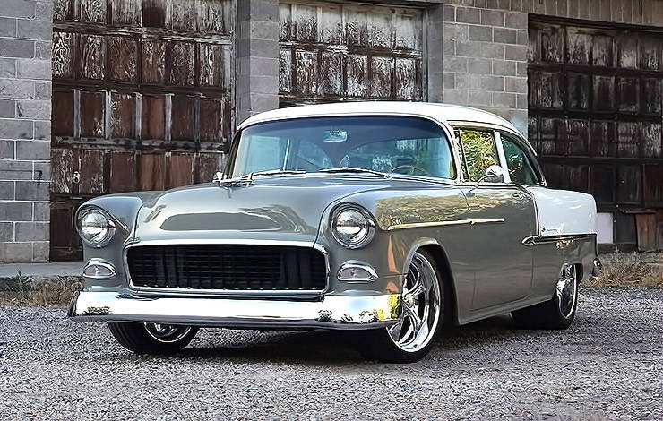1955 Chevy Bel Air by Kindig It Design front left three quarter