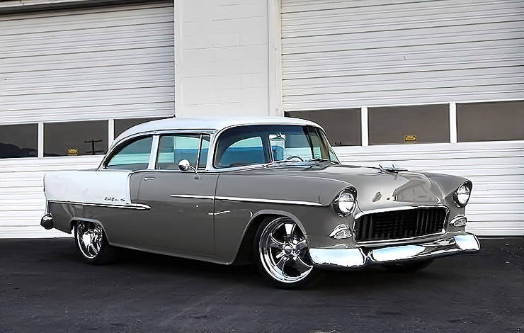 1955 Chevy Bel Air by Kindig It Design front right three quarter