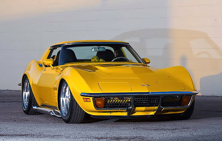 Air Bagged 1972 Chevy C3 Corvette named LoVette front end