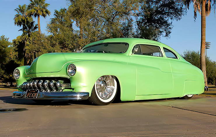 Green 1950 Mercury Custom Coupe named Wasabi