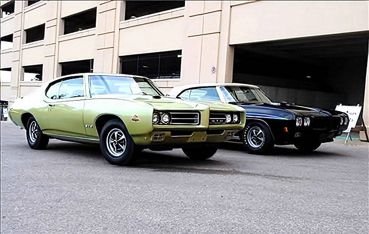 1969 Limelight Green GTO Judge and 1973 Brewster Green SD Trans Am