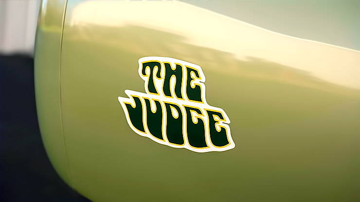 The Judge logo on Limelight Green 1969 Pontiac GTO