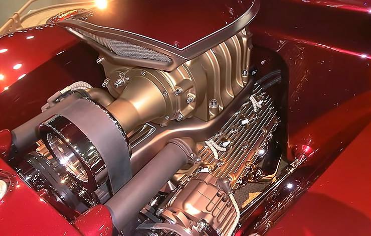 1940 Ford Coupe named Checkered Past engine