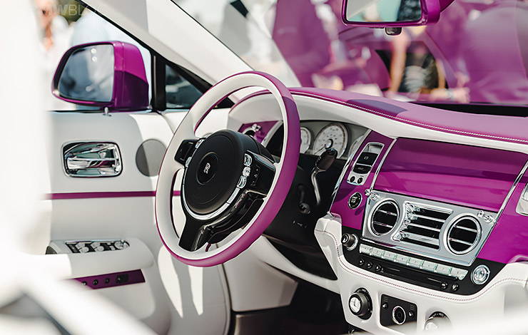 'Dawn in Fuxia' Rolls Royce interior