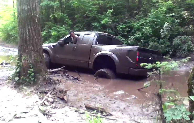 Destroying the Ford Raptor truck off-roading