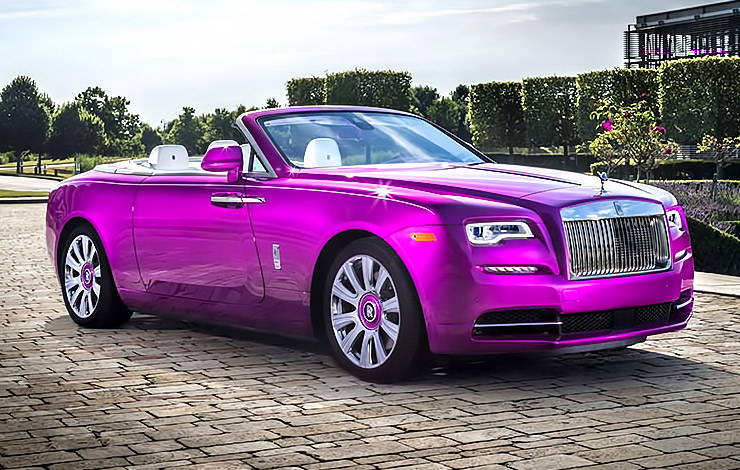Pink Rolls Royce 'Dawn in Fuxia' owned by Michael Fux