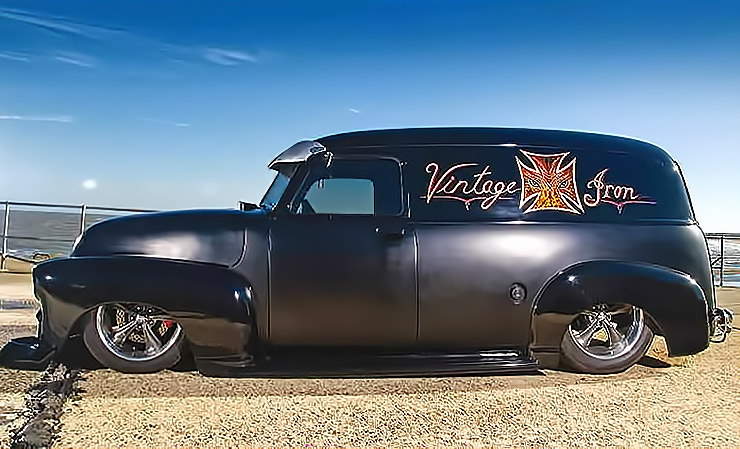 1949 Chevy panel van The Gravel Grazer left side