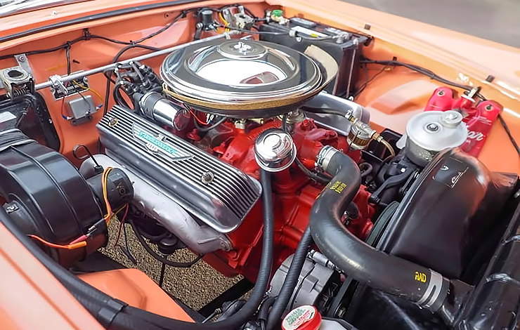 1957 Ford Thunderbird engine compartment