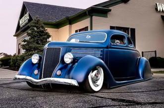 Custom 1936 Ford Coupe - Blue Velvet Dress